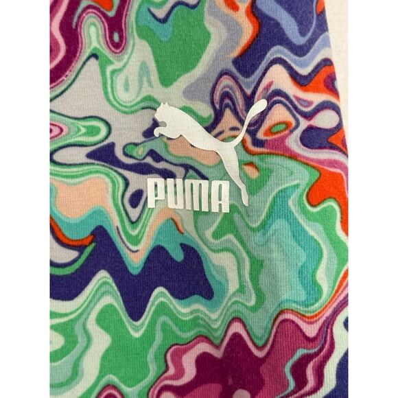 Puma Womens XL Hypnotize Biker Tight Short Yoga Colorful Vivid Artsy Retro Comfy - Picture 3 of 7